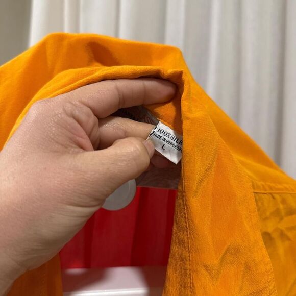 Vintage 100% Silk Multi-coloured Striped Women's Button-Up - Picture 6 of 6